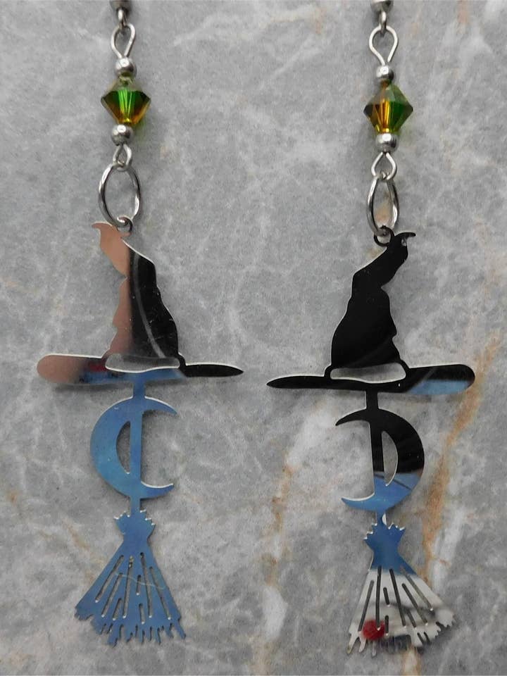 Pendientes de Acero Inoxidable de Bruja con Swarovski Bicolor para venta al por mayor de Simply Raevyn