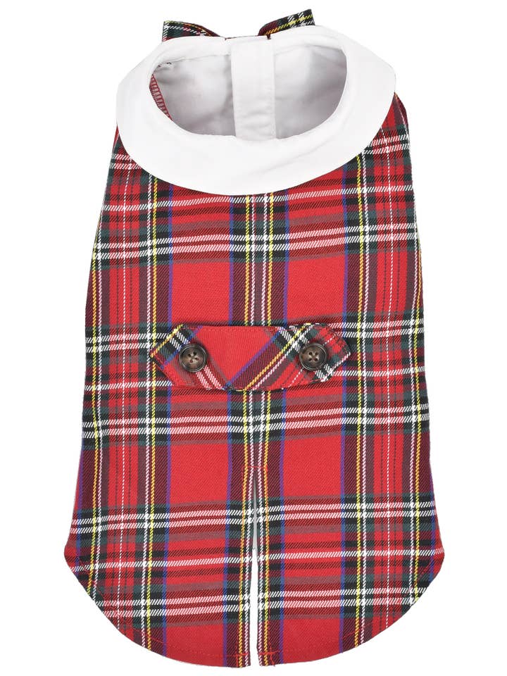 Tartan Tuxedo White Red – Stylish Plaid Dog Formal Outfit for wholesale by Parisian Pet®