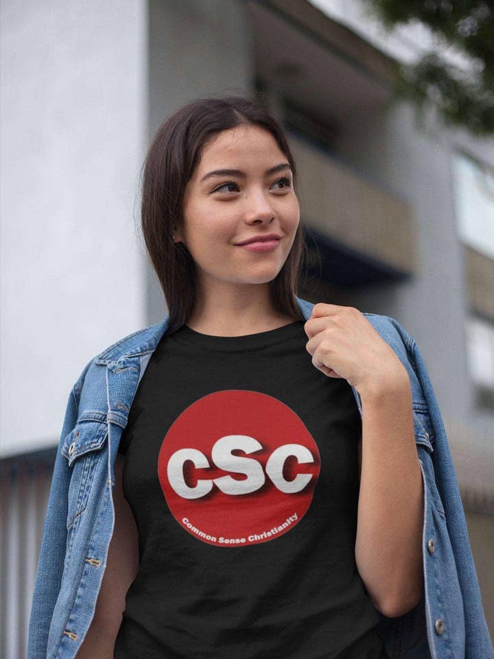T-shirt unisexe avec logo Common Sense Christianity (CSC) pour la vente par Encore2wo
