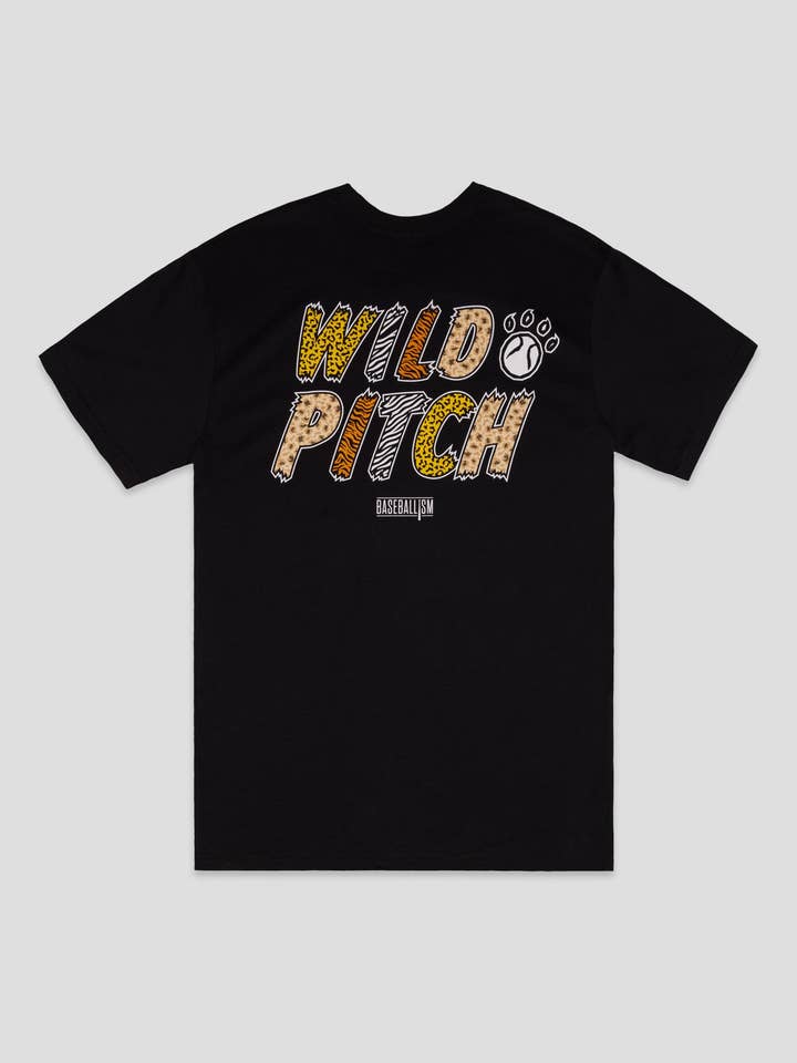 Wild Pitch T-Shirt - Black for wholesale by Baseballism
