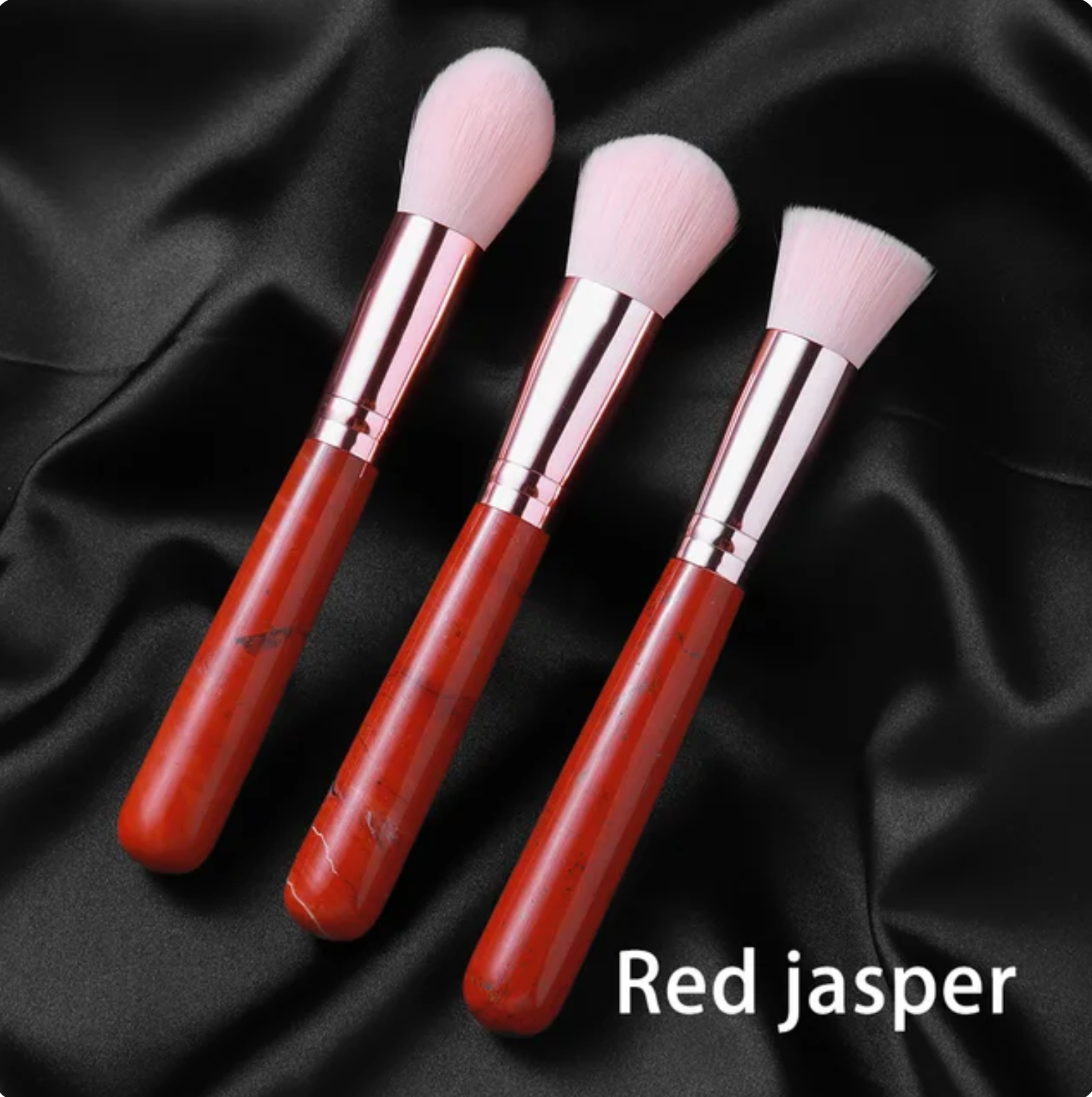 Crystolver (We Cover All Import Fees) - Vendita all'ingrosso Set di pennelli da trucco - Set di Pennelli Trucco con Manico in Pietra Preziosa2