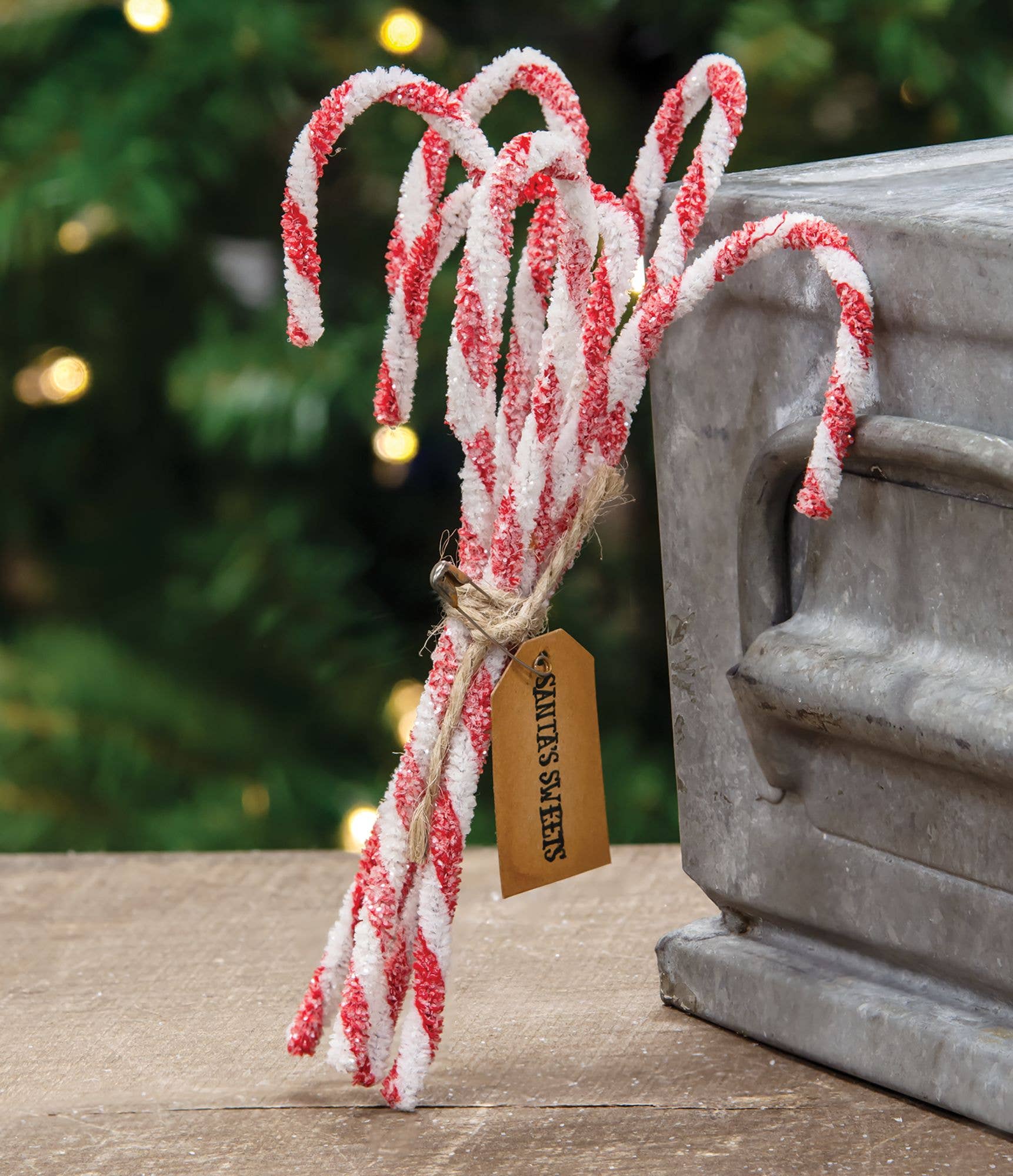 Col House Designs – wholesale Christmas decoration – Sparkle Chenille Candy Canes 6/set1