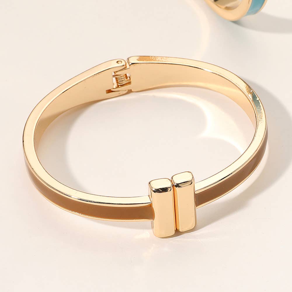 Sensibling Corp. - Wholesale Bangle Bracelet - Metal Bar Tip Enamel Hinged Bangle Bracelet1