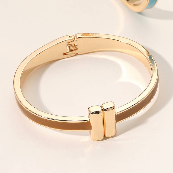 Sensibling Corp. - Wholesale Bangle Bracelet - Metal Bar Tip Enamel Hinged Bangle Bracelet1
