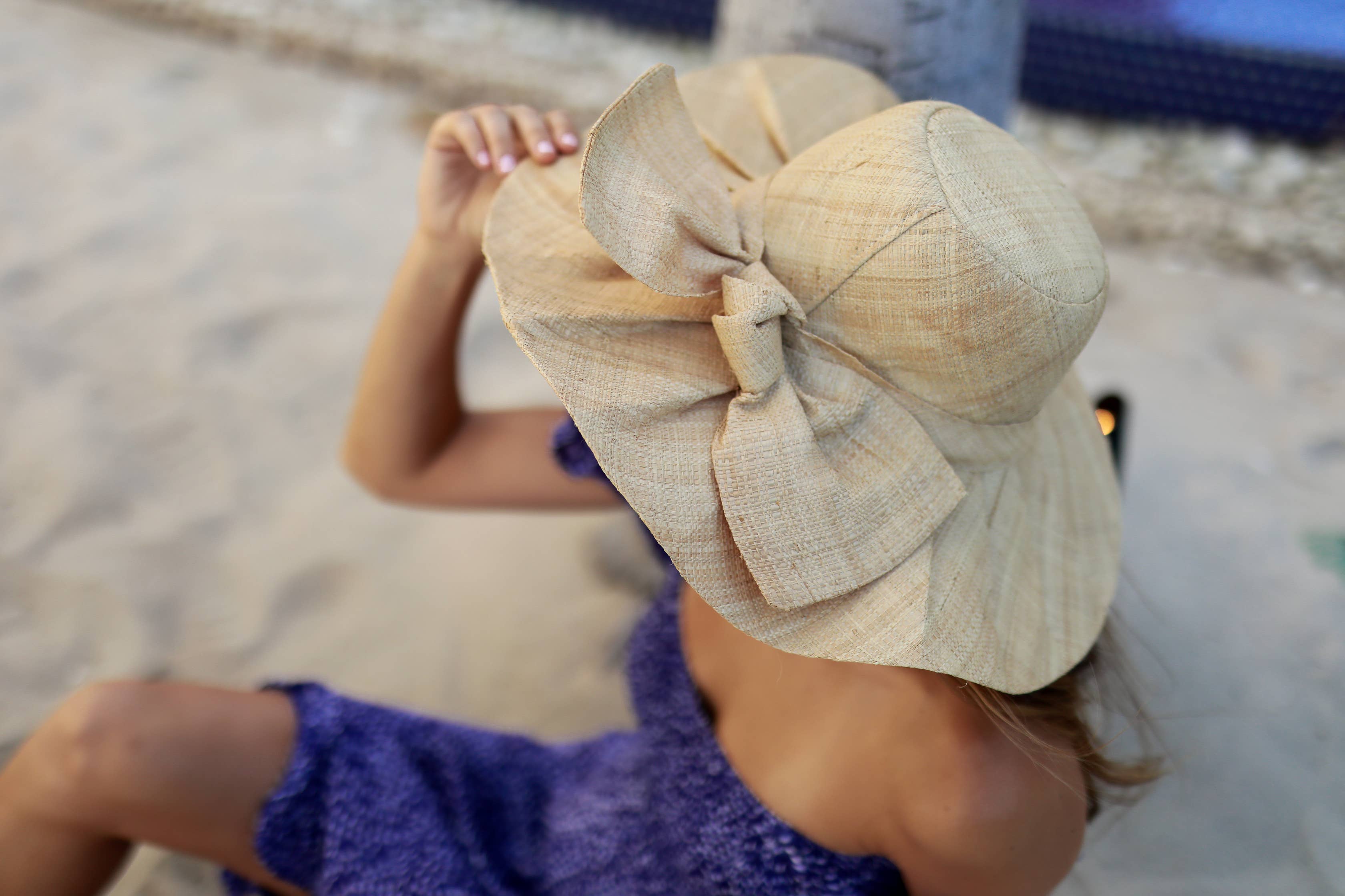 Shebobo – wholesale Straw hat – women's – Lilly 5" Brim Fan Pleated Straw Sun Hats with Big Bow16