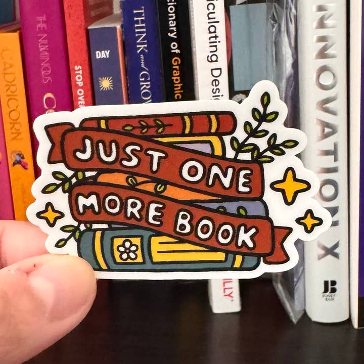 Just One More Book Matte Sticker for wholesale by Tiramaesu