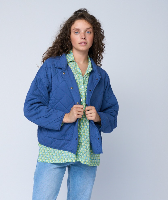 and for Good - Wholesale Jacket - Women's - Countryside Quilted Jacket - Inky Blue2
