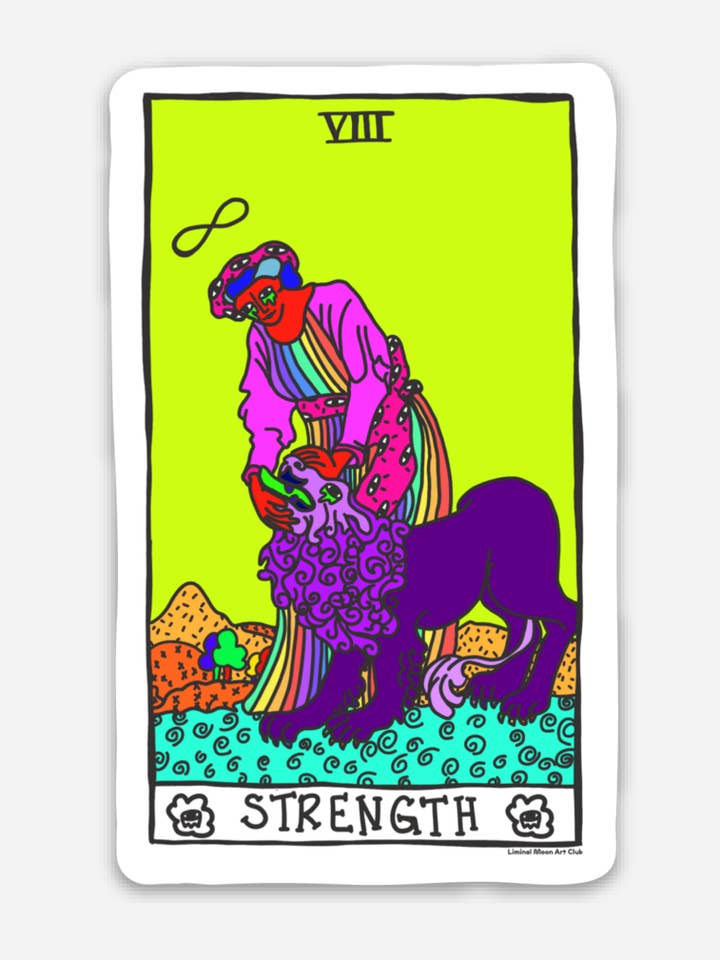 Strength Tarot Sticker for wholesale by Liminal Moon Art Club