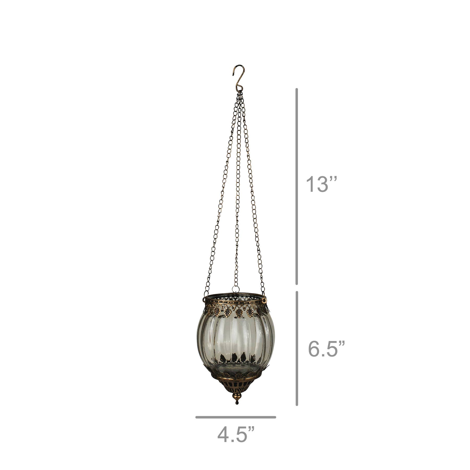 HomArt - Wholesale Chandelier/Hanging Light - Fez Hanging Lantern Smoke Glass - Sphere, Sm.  13” chain1