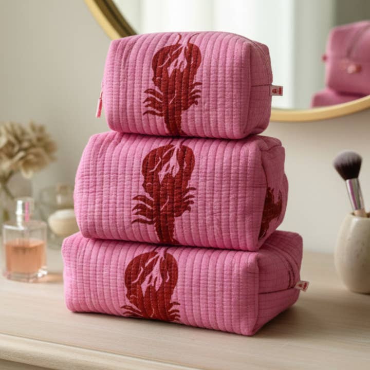 AMRANIS - Vente Trousse de toilette – femme - Trousse de toilette Homard Rose - Lot de 30