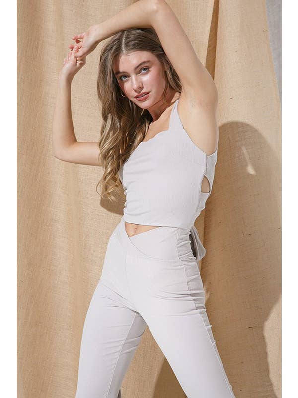 ILLA ILLA - Wholesale Knit Top - Women's - Ribbed Cut Out Back Top