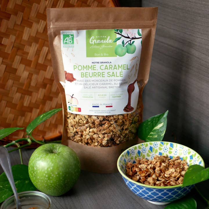 Granola met appel en karamel met gezouten boter voor wholesale door Maison Granola
