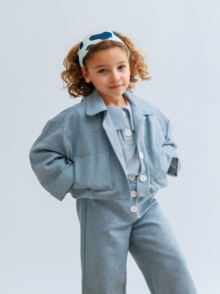 Gray Label Dungaree Dress, Grey Melange - 100% soft organic cotton fleece  girl