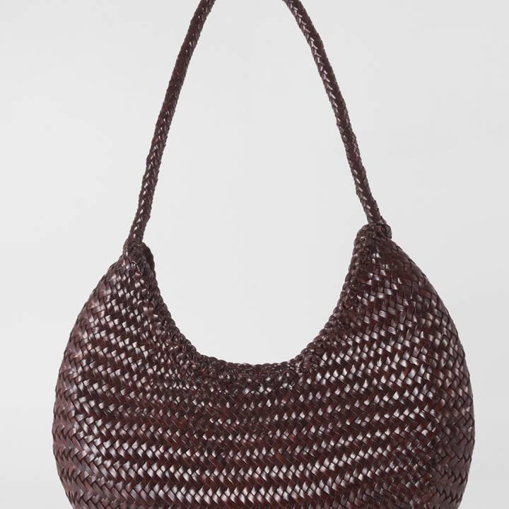 Clara woven leather shoulder bags- Espresso for wholesale by Ellyla