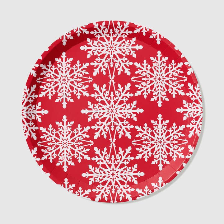 Coterie Party Supplies – Engroshandel Engangstallerken – Jolly Snowflake store tallerkener (10 pr. Pakke)0