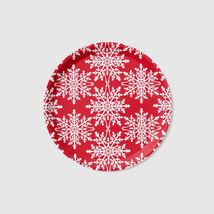 Coterie Party Supplies - Wholesale Disposable Plate - Jolly Snowflake Large Plates (10 Per Pack)