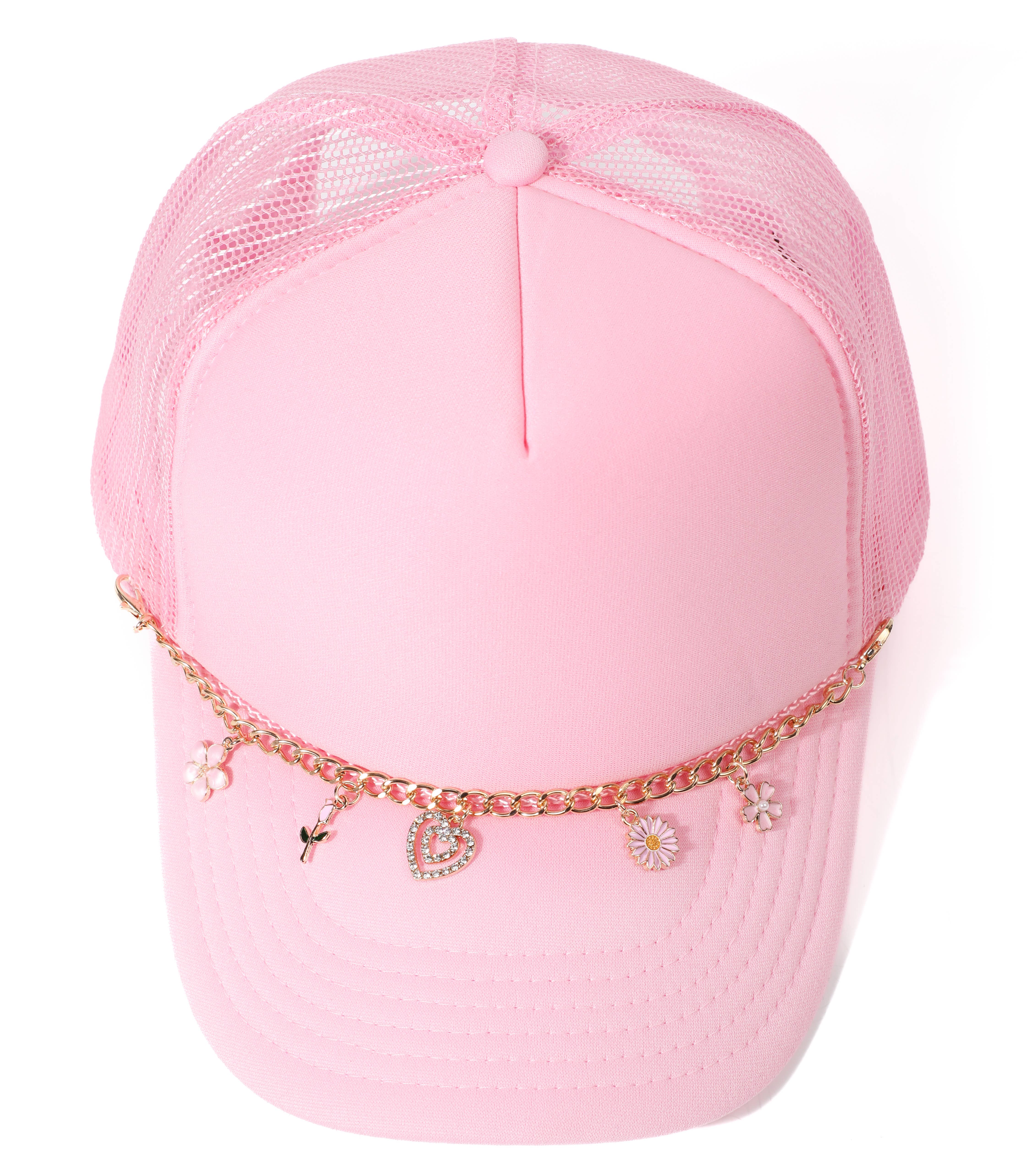 Fashion City - Wholesale Hat Accessory - Women's - Spring Summer Flowers Charm Trucker Hat Chain6