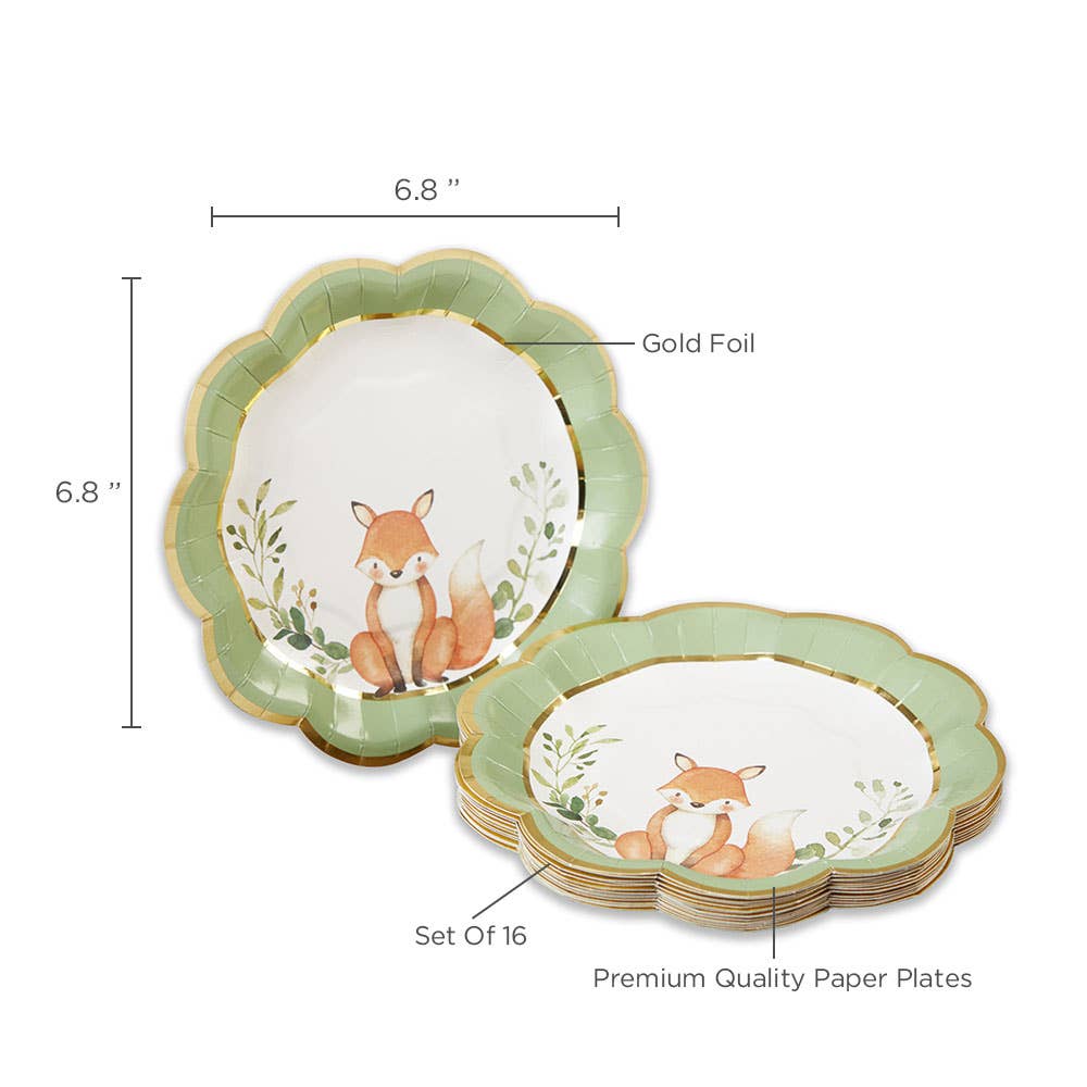 Kate Aspen - Wholesale Disposable Plate - Woodland Baby 7 in. Premium Paper Plates (Set of 16)2