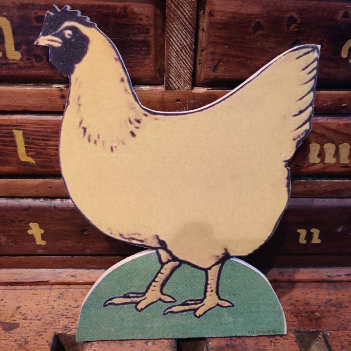 Ritaglio in legno di gallina giallo primavera per la vendita all'ingrosso da parte di The Sawmill Shop