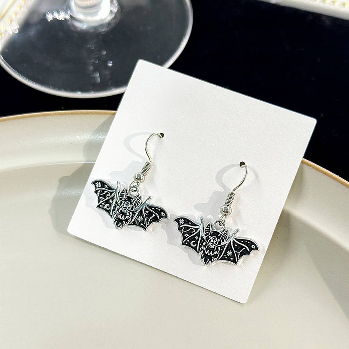 ACCITY - Wholesale Dangle Earrings - DARK HALLOWEEN FUNNY CREATIVE BAT EARRINGS_CWAJE18425