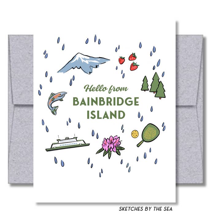 Hello From Bainbridge Island Card per la vendita all'ingrosso da parte di Sketches By The Sea