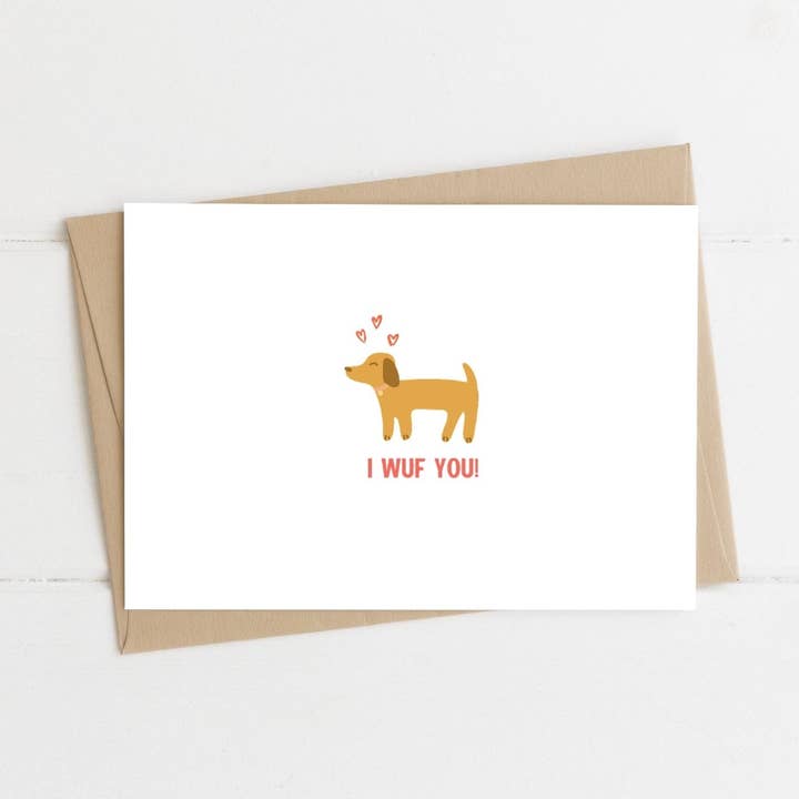 Love Pun Greeting Card - Dog for wholesale by Be Well Stationery