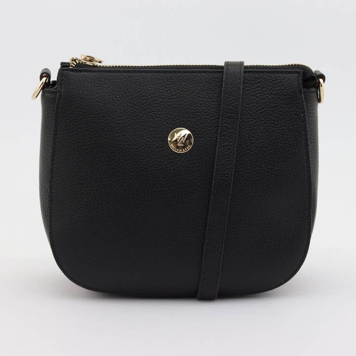 Clara Black Leather Shoulder Bag for wholesale by Willow & Zac