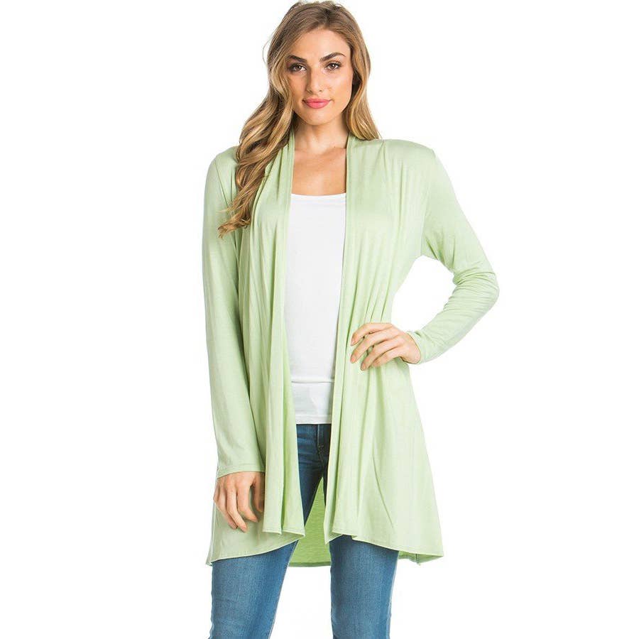 Azules Clothing - Venta al por mayor Cárdigan - Mujer - Cárdigan drapeado de manga larga con parte delantera abierta23