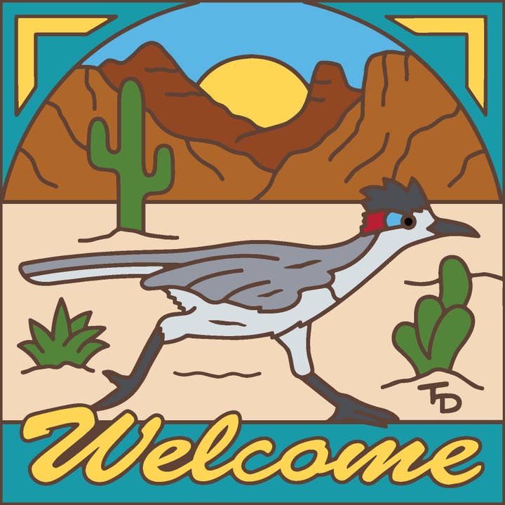 Welcome Desert Roadrunner Tile (9226A) for wholesale by Earthtones Tile