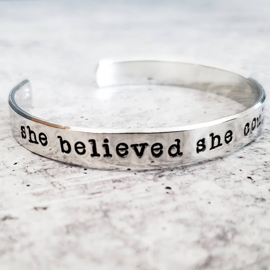 Salt and Sparkle - Wholesale Cuff Bracelet - SHE BELIEVED SHE COULD SO SHE DID Adjustable Cuff Bracelet0