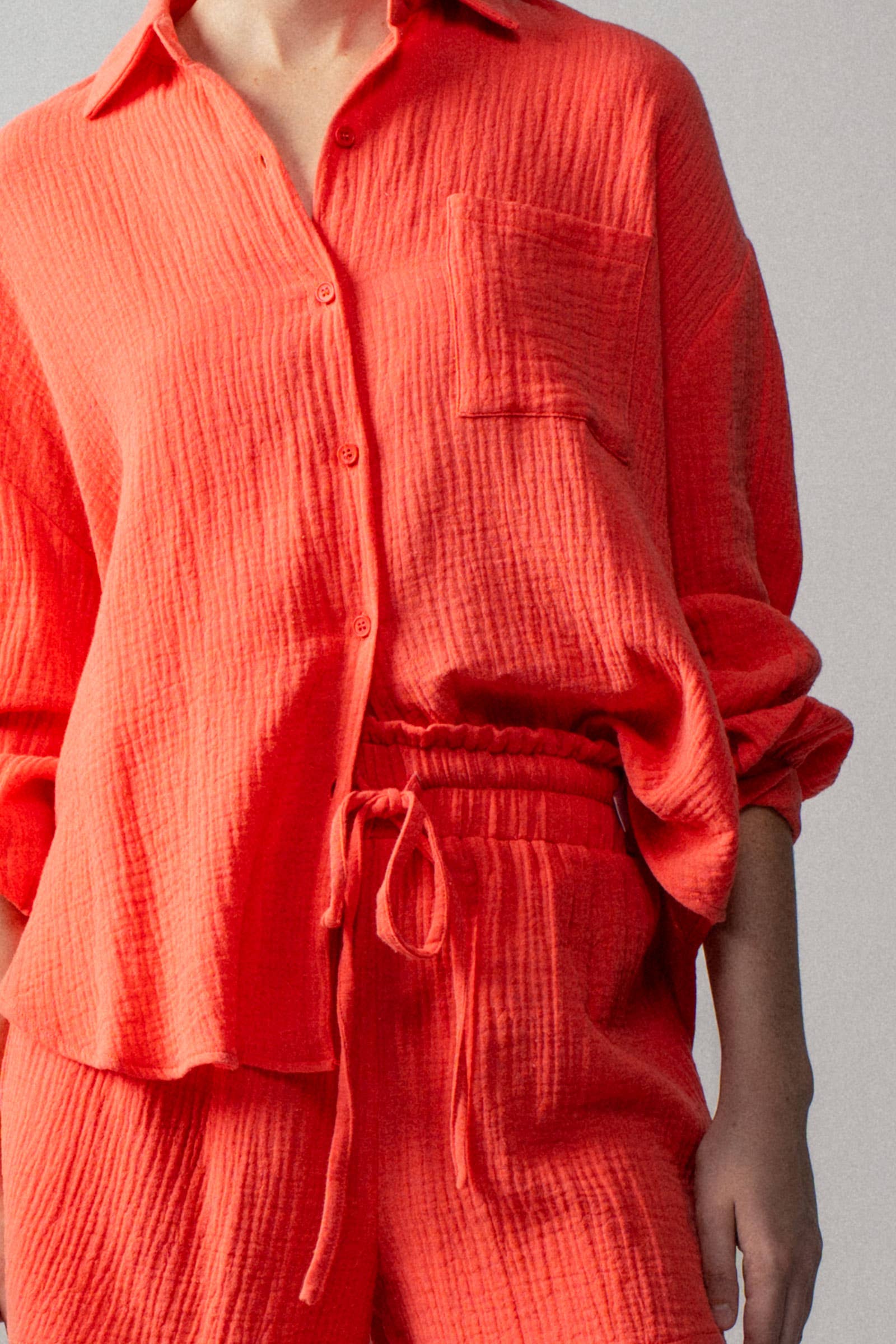 Urban Daizy - Wholesale Lounge Set - Women's - Crinkle Cotton Gauze Resort Button-Up Set6