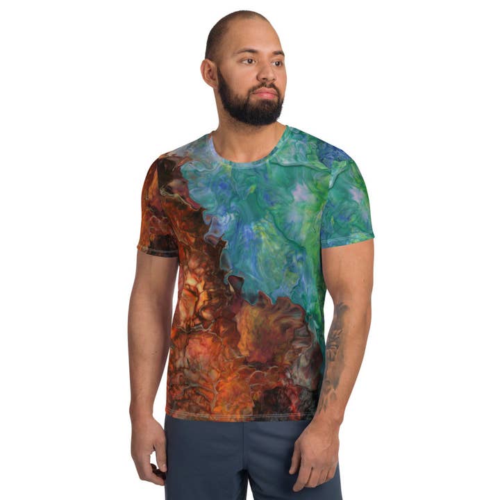 Aura Splash Relaxed Fit Athletic T-shirt for wholesale by Rainbow City