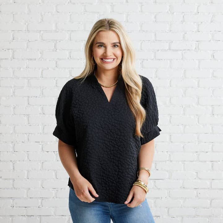 Annie Quilted Top Blue for wholesale by Caryn Lawn