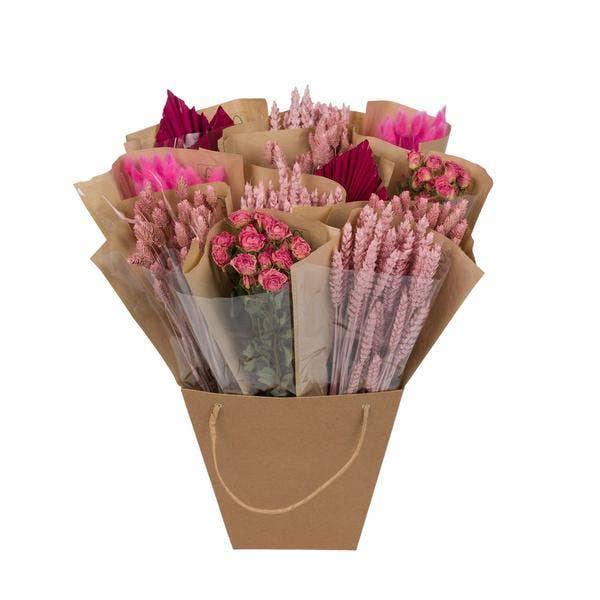Oasis of Life - Wholesale Dried/Pressed Flowers - Dried Flowers – Dried Mono Mix – Pink – ↕50cm – Hand-tied Dried Flower Bouquet – Long-lasting & Low Maintenance – Decoration & Gift Idea0