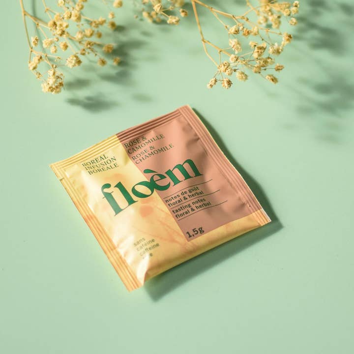 Floèm - Wholesale Tea Bags - Nordic Herbal Tea - Rose & Chamomile (Individual tea bag)3