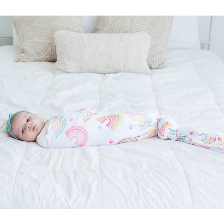 Honey Lemonade – Engroshandel Svøb - Baby – Smørt blødt og strækbart swaddle-tæppe - Rainbow