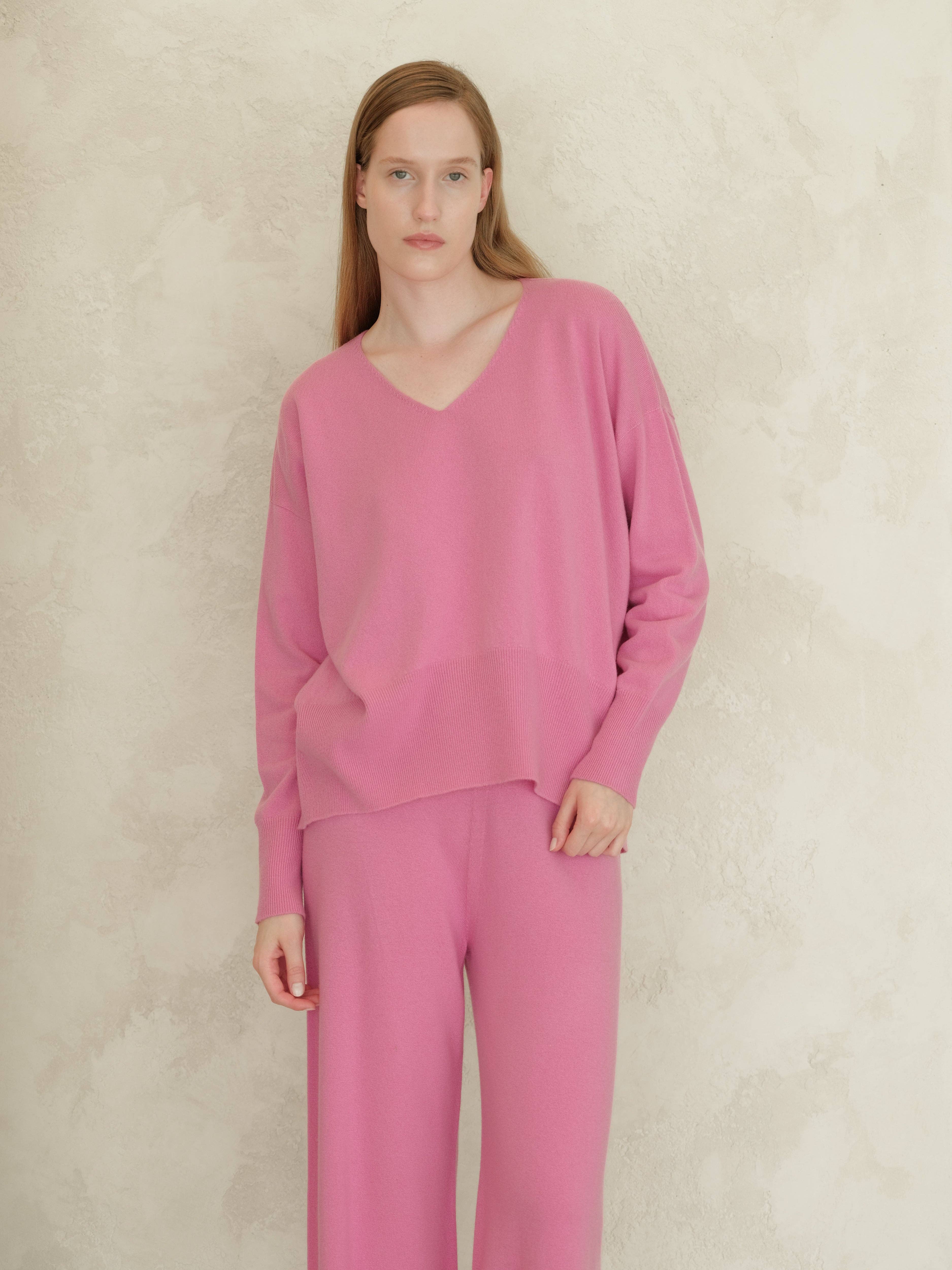 Lèmme - Vente Pull en maille – femme - Pull maxi à col en V en cachemire mélangé9