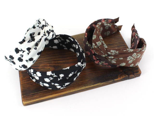 Pretty Persuasions – wholesale Fashion headband – women's – HR25030 Handmade Floral Pattern Twisted Headband4