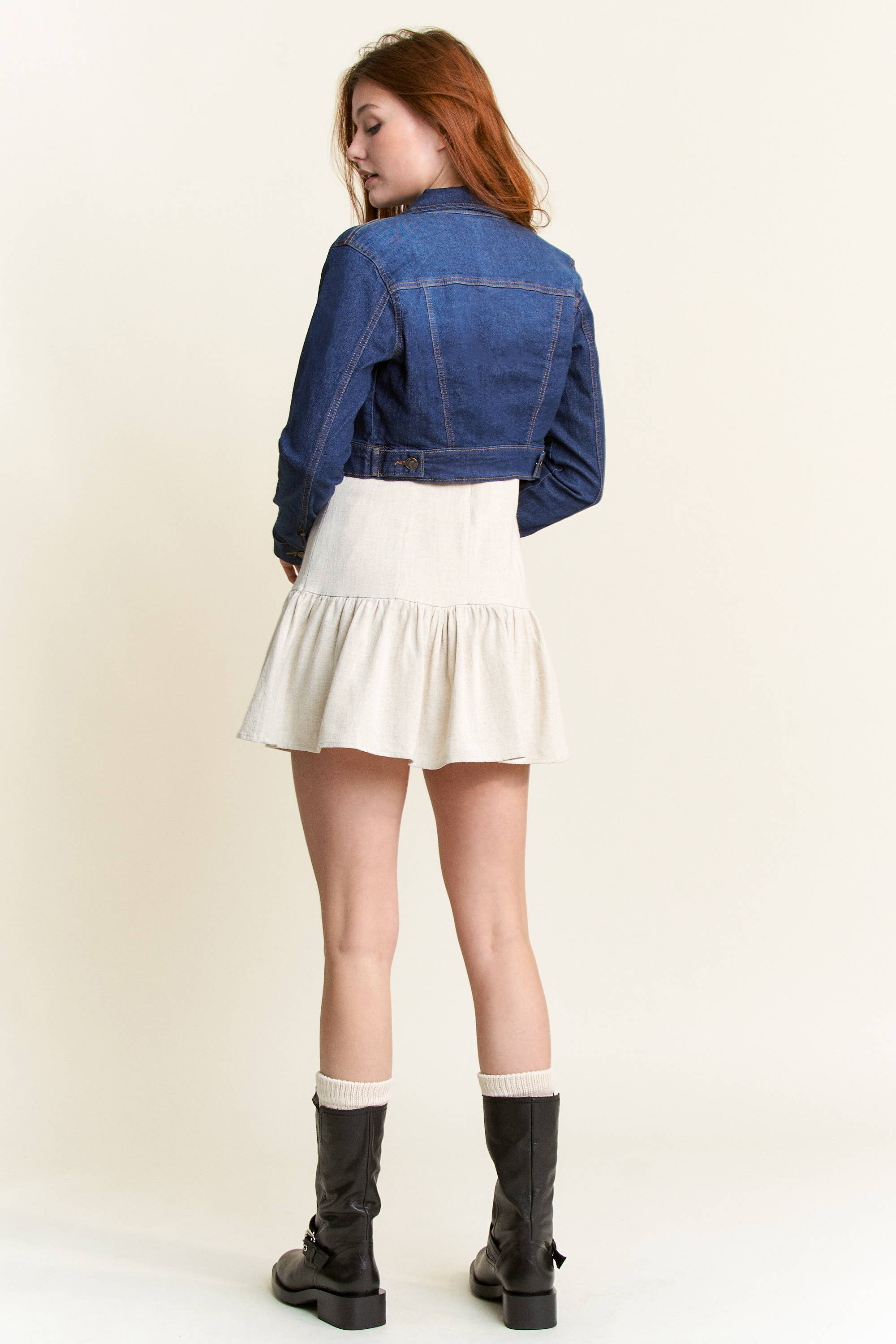 OSCURO PRE PACK Chaqueta Vaquera Básica Recortada EJ2056 de venta al por mayor en Faire7