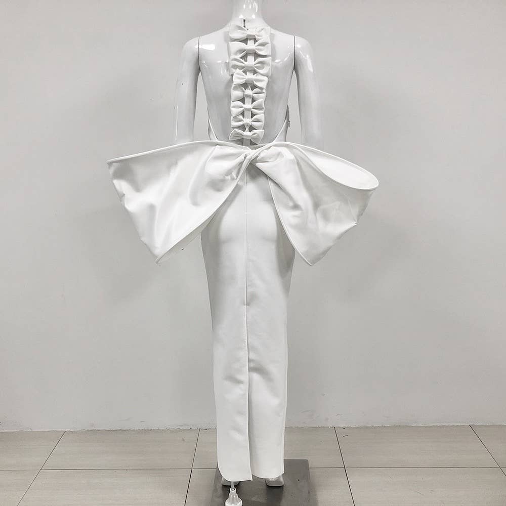 Productseeker – Großhandel Kleid – Damen – DR369 Rotes, rückenfreies Kleid mit großer Schleife und schmaler Passform10