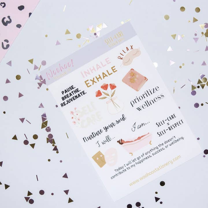 Self Care Sticker Planner/Journal Sheet for wholesale by Woohoo! Stationery