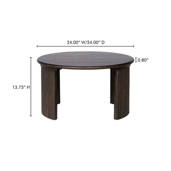 LOOMLAN - Wholesale Coffee Table - Penny Solid Oak Top Round Coffee Table13