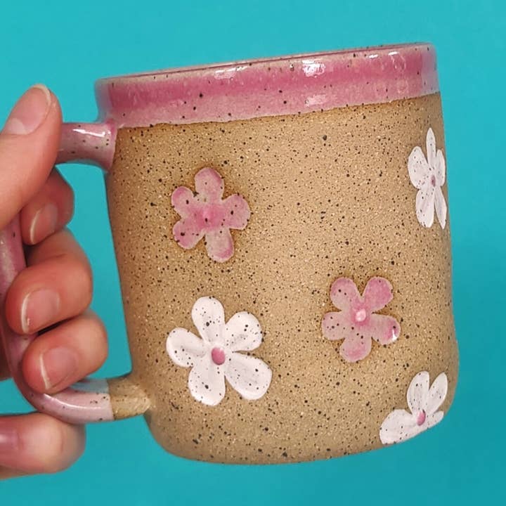 Osso Ceramics - Wholesale Coffee Mug - Primrose Pink Floral Ceramic Mug6
