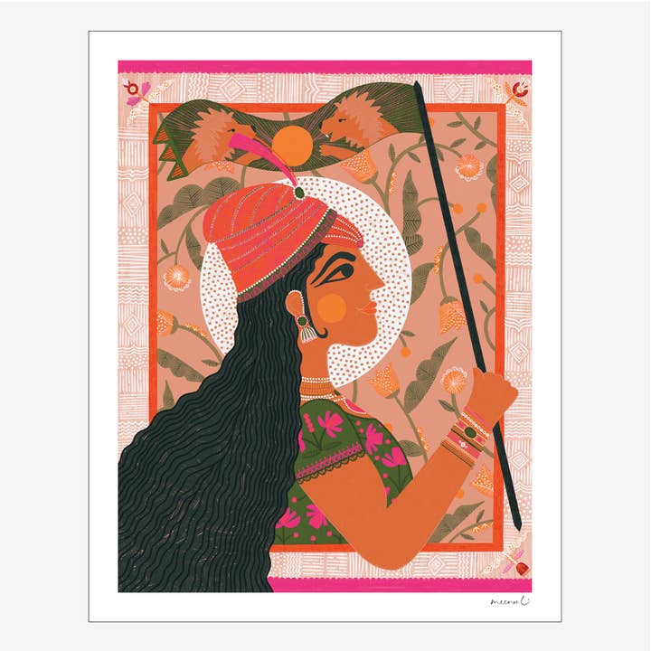 Super Girls + Women: Noor Jahan Art Print for wholesale by Meenal Patel Studio