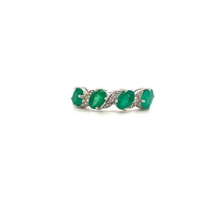 Emerald Ring i 925 Sterling Sølv - KSR 18398 for engroshandel hos Kotawala Jewels