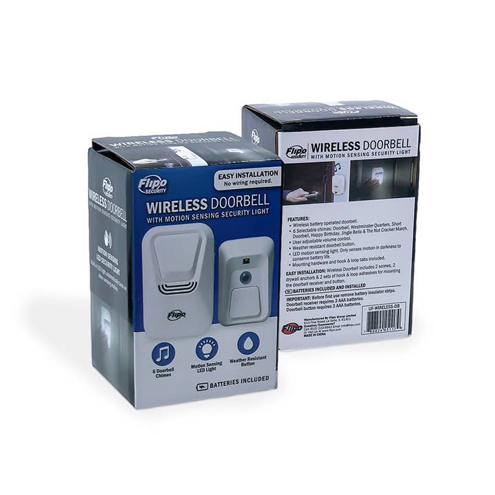 Flipo Group, Ltd. - Wholesale Safety Equipment - Wireless Doorbell With Motion Activated LED Security Light