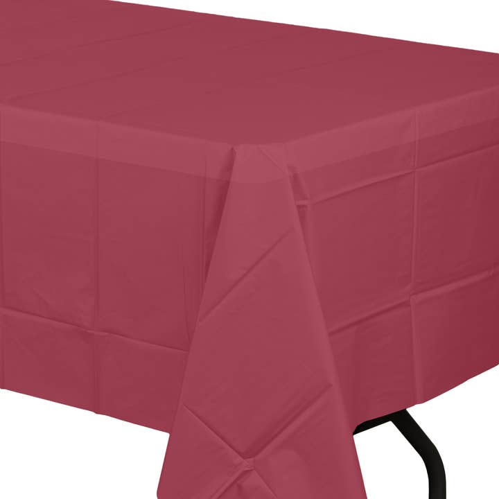 40 In. x 100 Ft. Burgundy Plastic Table Roll for wholesale on Faire1