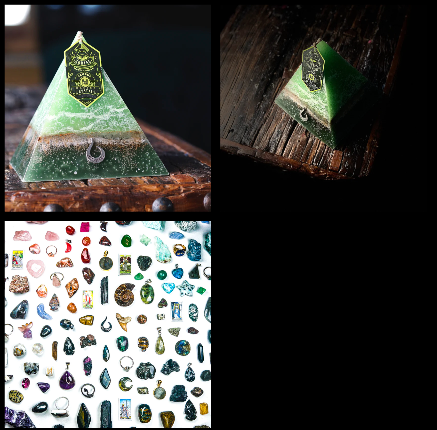 Soul-Terra - Venta al por mayor Velas de diseño llamativo - Set completo de 12 velas zodiacales con cristales ocultos - Soul-Terra1