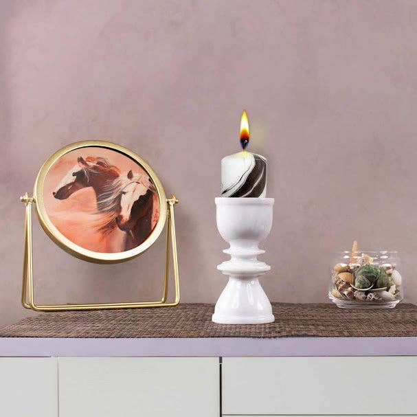 Portavelas de mármol hecho a mano elegante y funcional para venta al por mayor de Adorn Marmor