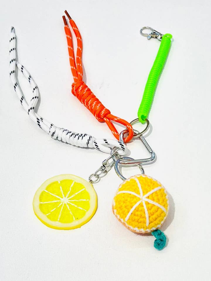 Orange crochet keychain for wholesale by SHEERA